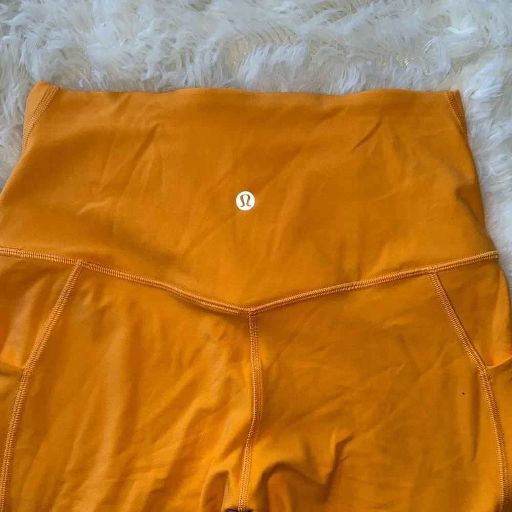 Lululemon Athletica Orange High-Waisted Leggings